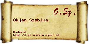 Okjan Szabina névjegykártya
